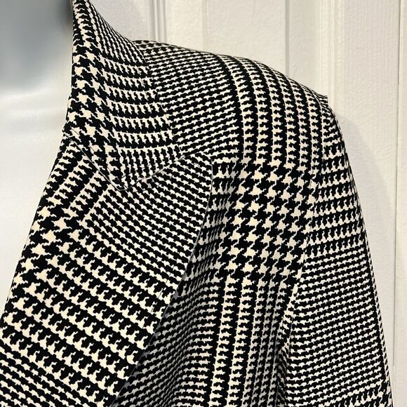 Norma Kamali Black/White Ponte Plaid Houndstooth Blazer Size S - Picture 7 of 16